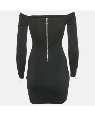 Women's Black Rib Knit Mini Bodycon Dress
