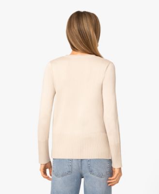 Women's V-Neck Wide-Hem Wide-Cuff Sweater