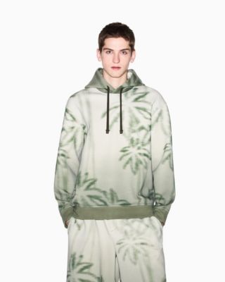 Men's Long Sleeve Palm Tree Print Hoodie