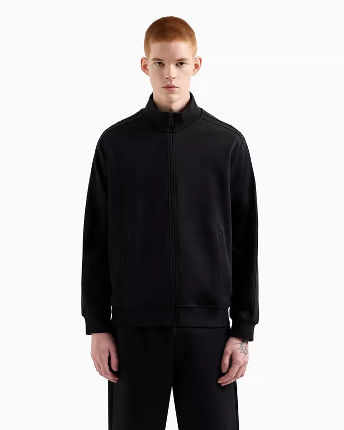 Men's Regular-Fit Logo Tape Full-Zip Track Jacket