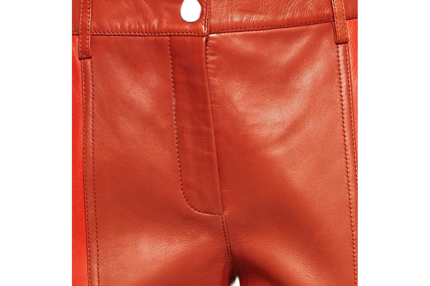 Women's Brown Patchwork Leather Pants