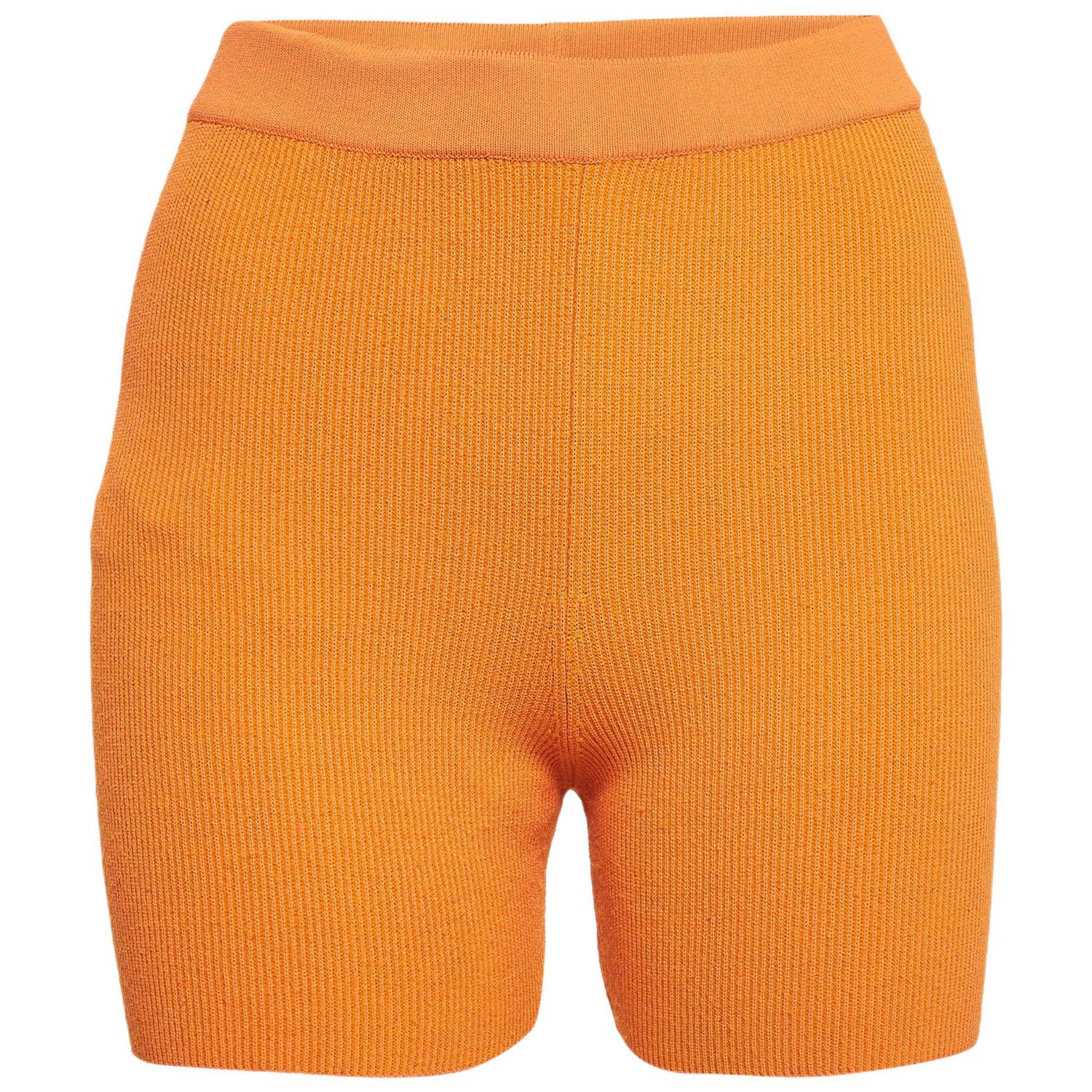 Women's Orange Rib Knit Le Short Arancia Biker Shorts