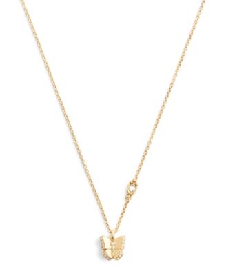 Faux Stone Pav&eacute; Icons Butterfly Pendant Necklace