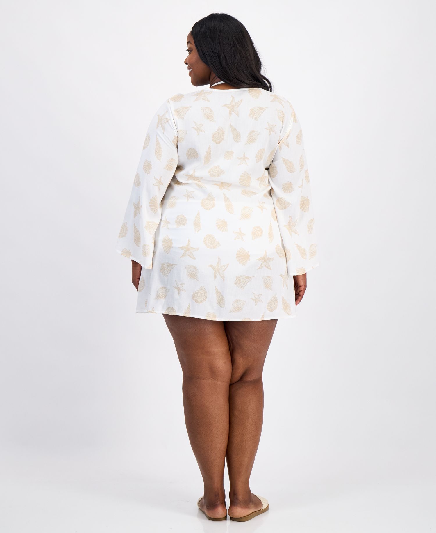 Plus Size Printed Tunic Cover-Up Swim Dress