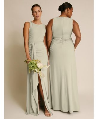 Women's Drape Gathered Sleeveless Stretch Dress