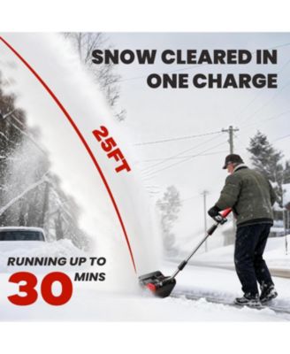 20V Cordless Snow Shovel, 13-Inch Electric Snow Thrower with Adjustable Handle, Two Batteries, Quick Charger and Scraper Bar
