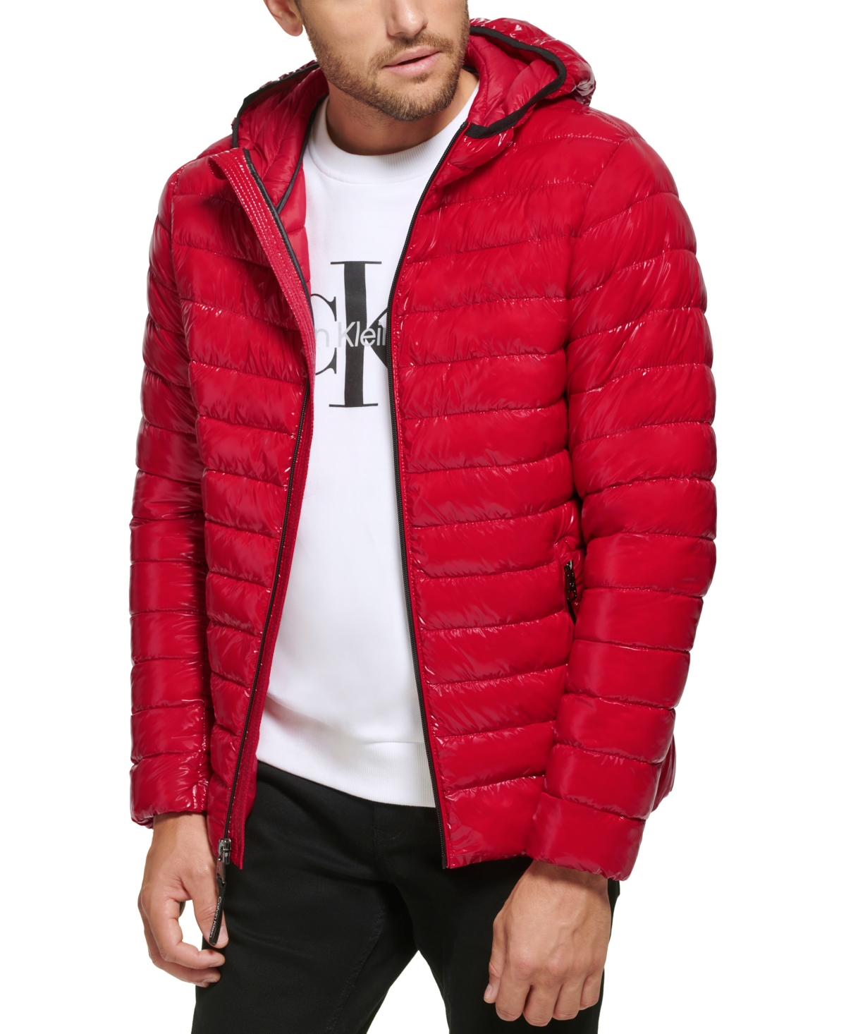 Calvin Klein Men's Hooded & Quilted Packable Jacket