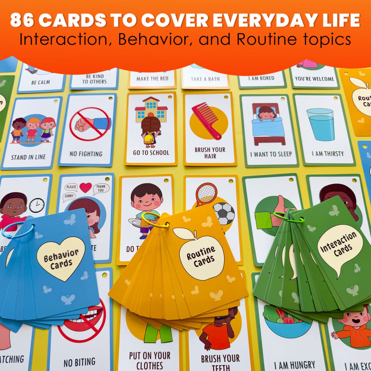 Детские игрушки Quokka Autism Learning Visual Communication Cards 86-Piece Set, Ages 3+ — фото 2