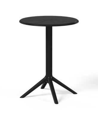 3-Piece Outdoor Resin Patio Bistro Table Set with Stackable Patio Dining Side Chairs For 2