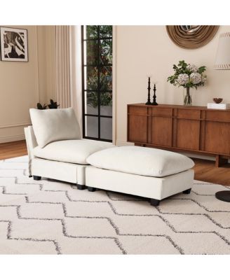 68.5" Chenille Upholstered Indoor Chaise Lounge Chair