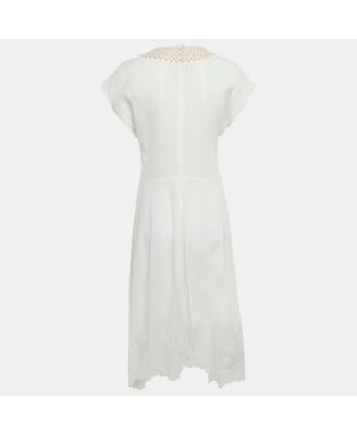 Women's White Lace Asymmetric Dress