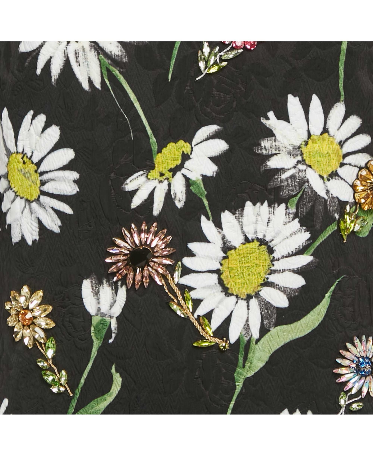 Pre-Owned Dolce & Gabbana Women's Black Floral Jacquard Crystal Detail Mini Dress