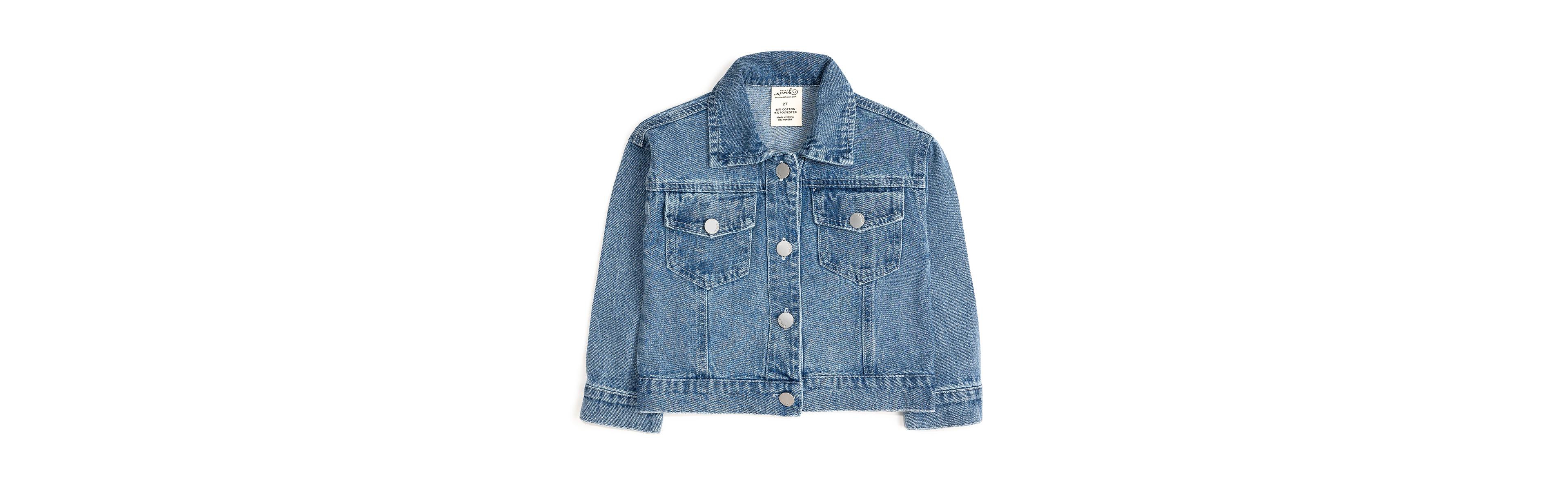 Sweet Wink Girls Gingham Bow Patch Denim Jacket