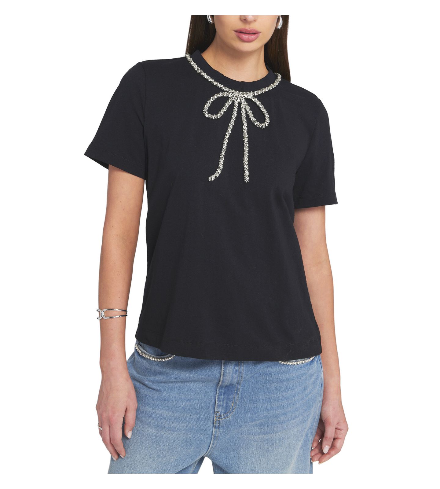 Женская футболка ELLE Collection Embellished Bow Tee — фото 1