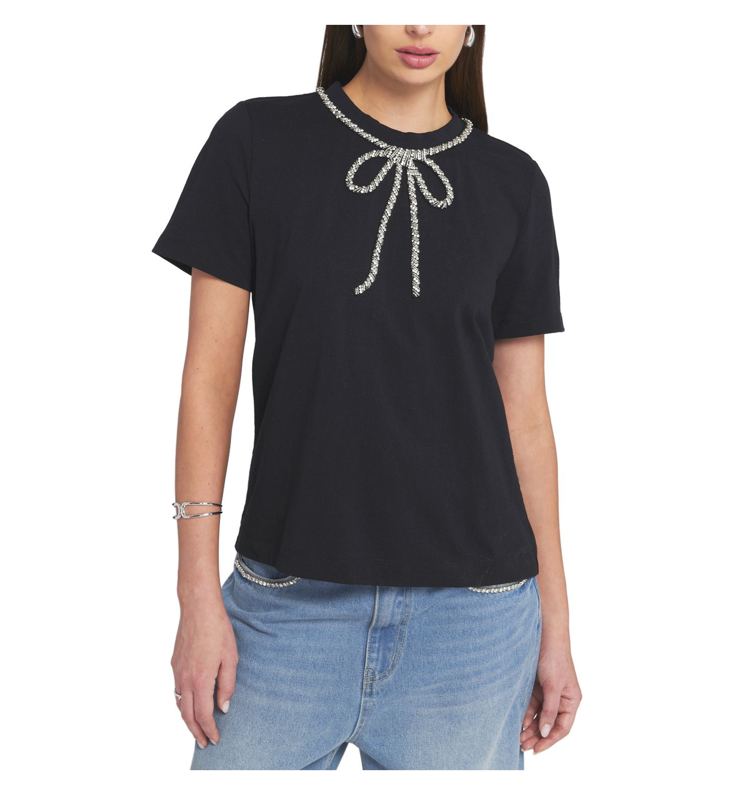 Women's Embellished Bow Tee T-Shirt