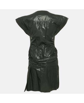 Women's Black Lurex Cotton & Linen Wrap Dress