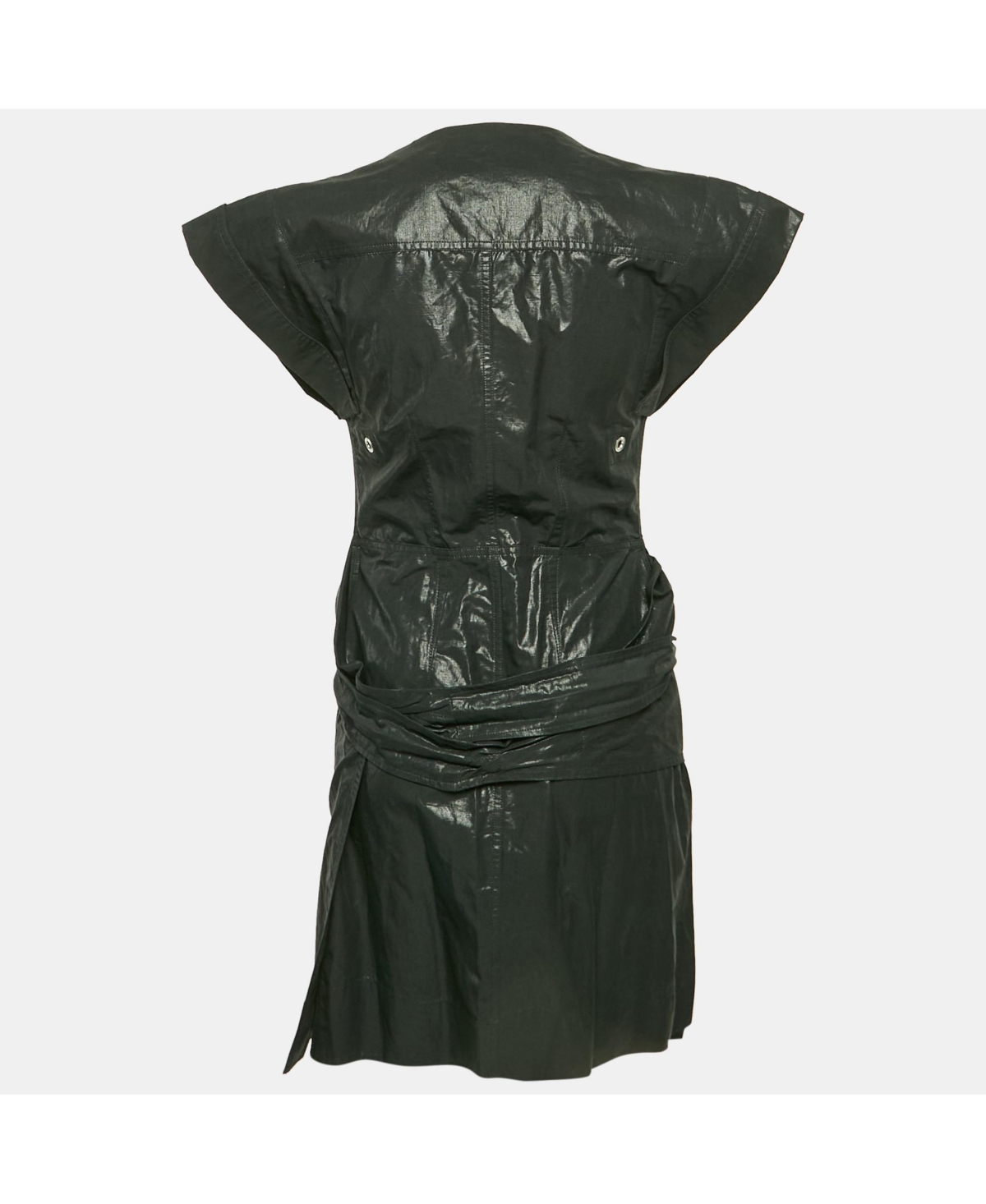 Pre-Owned Isabel Marant Women's Black Lurex Cotton & Linen Wrap Dress