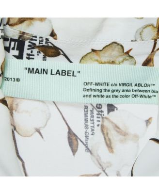 Women's White Floral Logo Print Crepe Belted Midi Shirt Dress