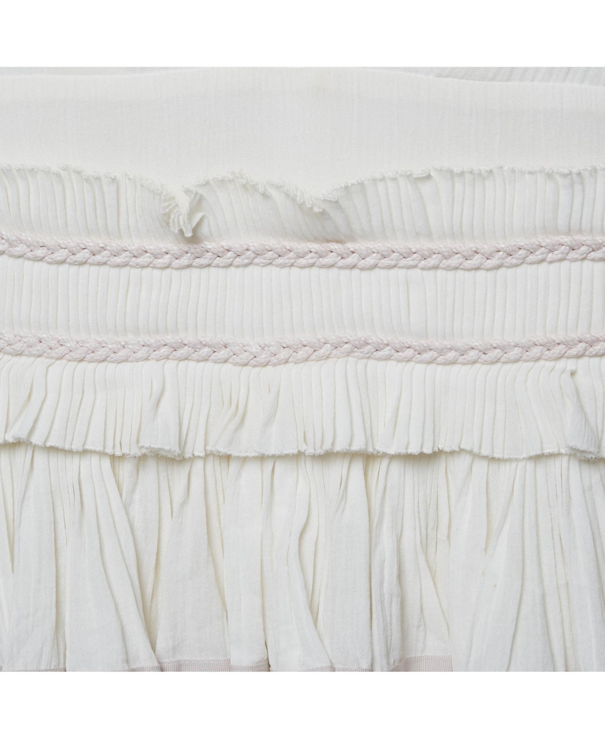 Pre-Owned Isabel Marant Women's White Cotton V-Neck Ruffled Glory Mini Dress