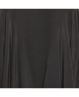 Women's Black Silk Halter Neck Asymmetric Dress