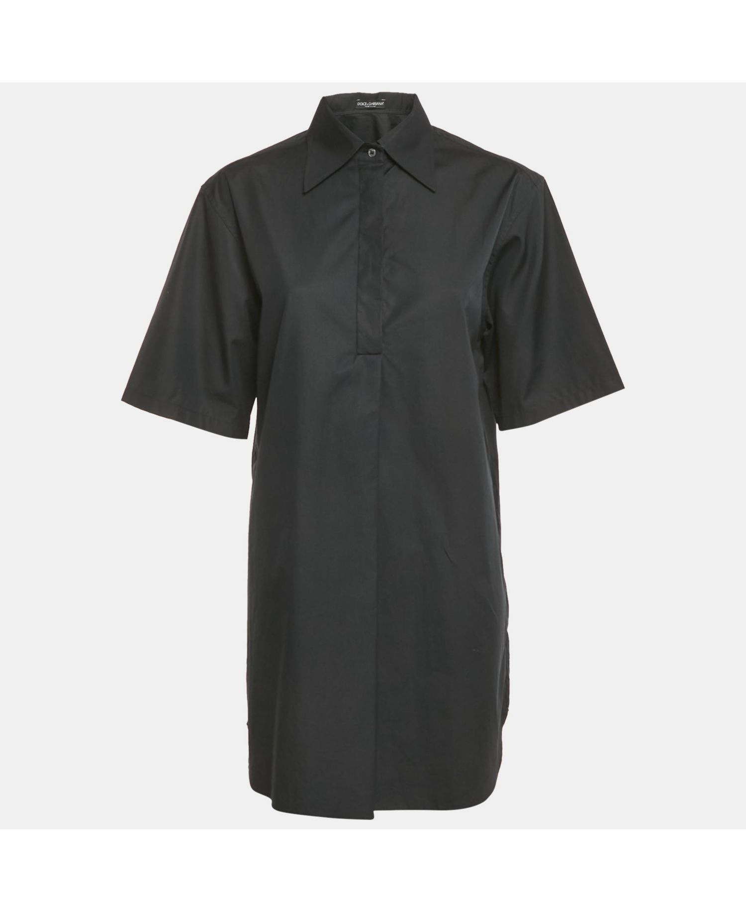 Women's Pre-Owned Dolce and Gabbana Black Cotton Oversize Tunic