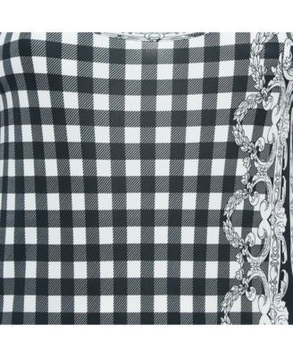 Women's Black Checks And Barocco Print Jersey Bodycon Dress