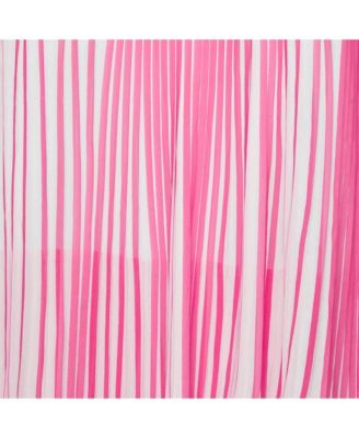 Women's Pink/red Pleated Crepe Sleeveless Dress