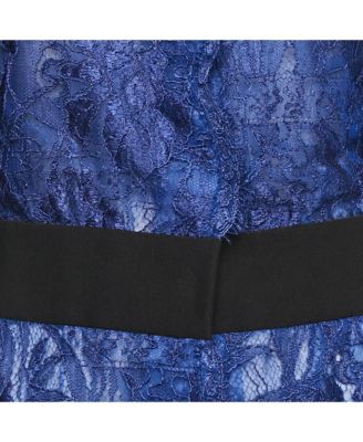 Women's Black Lace Button Front Midi Dress