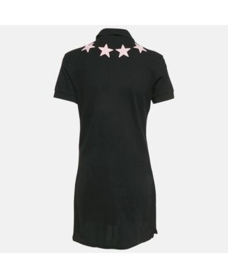 Women's Black Stars Applique Pique Polo Dress