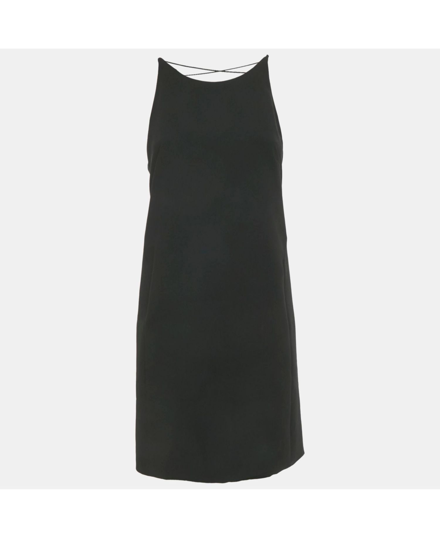 Women's Black Crepe Crisscross Detail Mini Dress