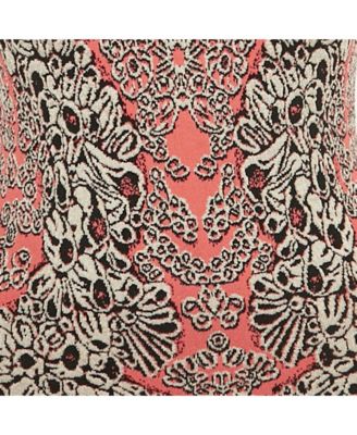 Women's Pink Jacquard Knit Mini Dress