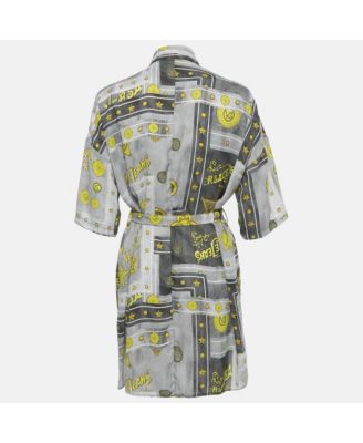Women's Jeans Grey Printed Crepe Tunic Top