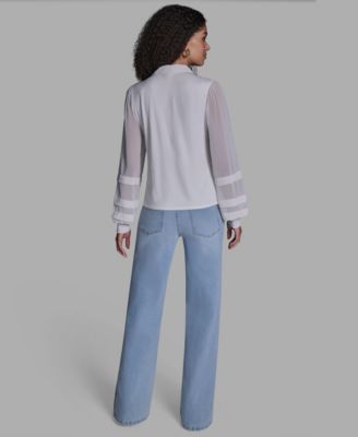 Women's Slim Fit Collared Button-Up Top