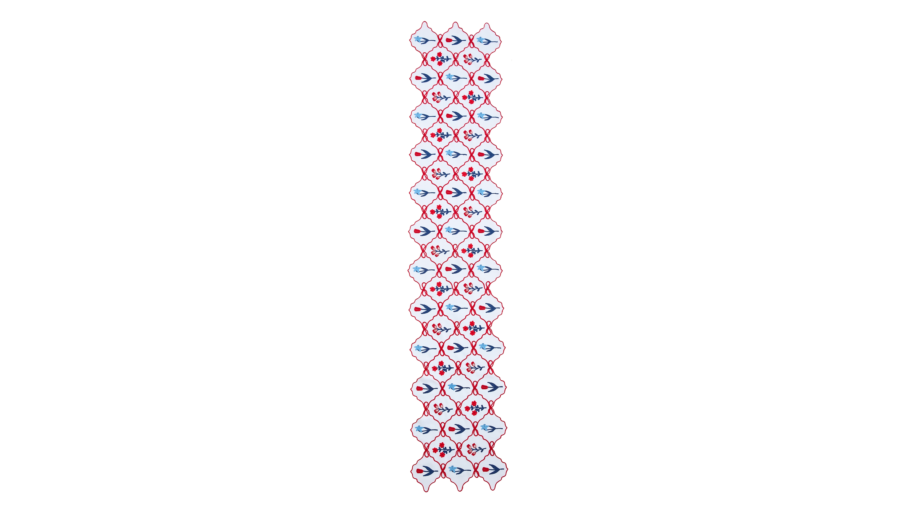 Elrene Printed Lattice and Floral Table Runner, 14" x 70"