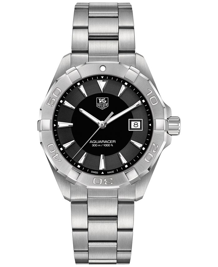 TAG Heuer Men's Swiss Aquaracer Stainless Steel Bracelet Watch 41mm ...