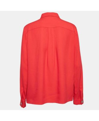 Women's Pre-Owned Versus Versace Red Crepe Button Front Shirt
