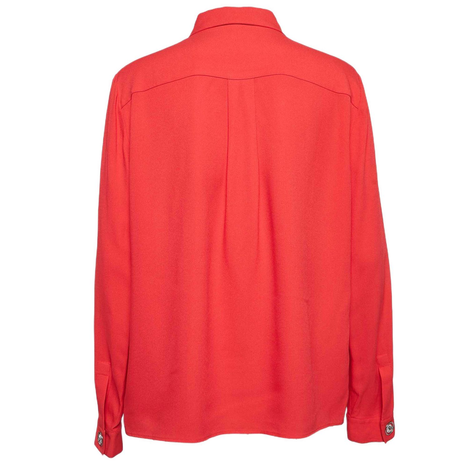 Women's Pre-Owned Versus Versace Red Crepe Button Front Shirt