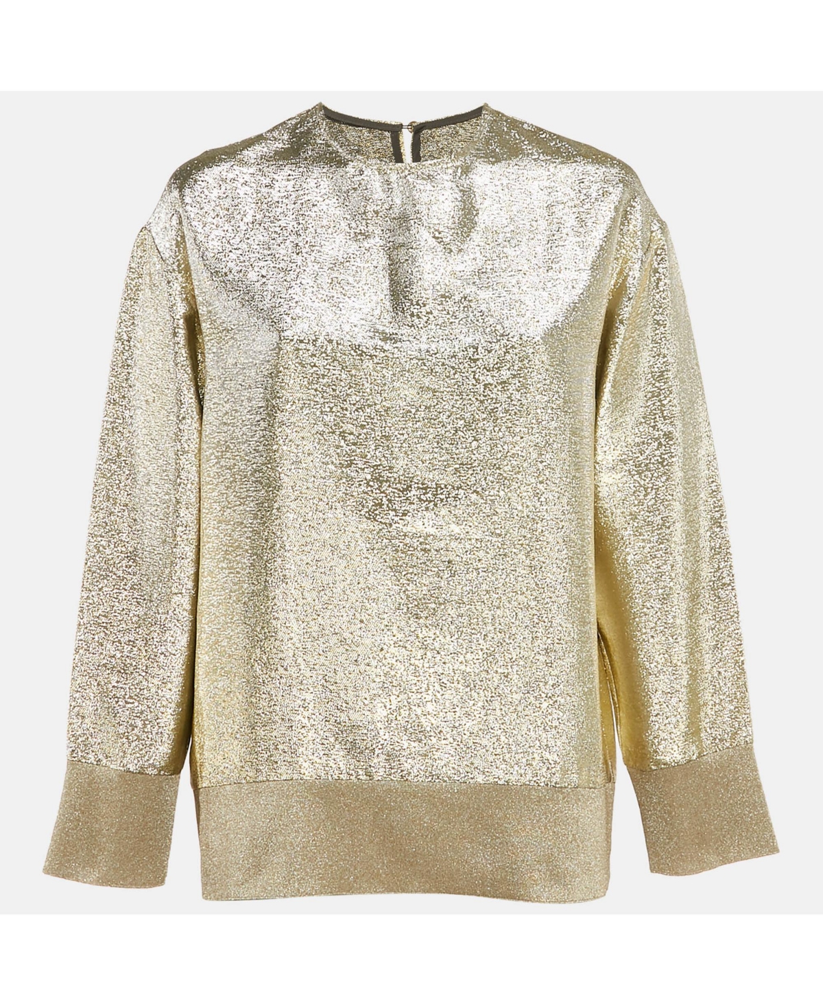 Pre-Owned Stella Mccartney Women's Metallized Lurex Knit Loose Fit Pullover Top