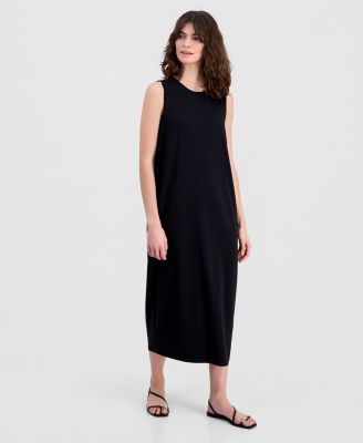 Women's Stretch Jersey Knit Round-Neck Dress