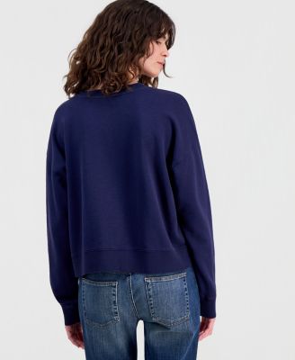 Women's Crewneck Drop-Shoulder Cotton Sweatshirt
