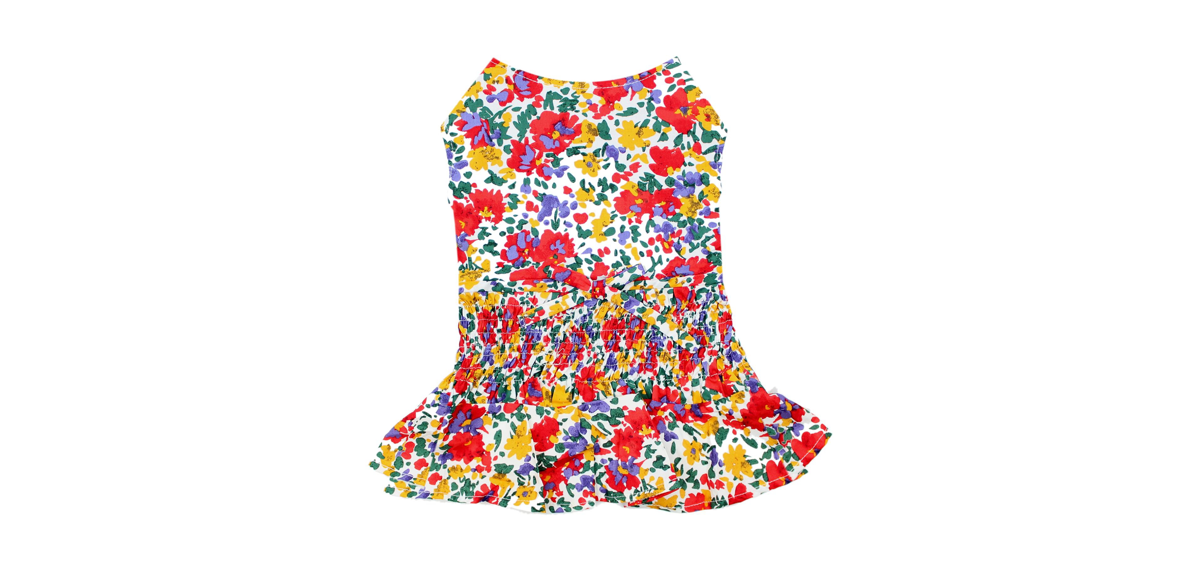 Parisian Pet Ruched Waist Floral Artsy Dress