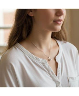 Timeless Round Freshwater Cultured Pearl Pendant Necklace Sterling Silver