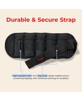 Adjustable Ankle Weights 5 lb, Pair, Black