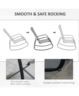 Garden Rocking Chair, Patio Sling Fabric Single Rocker, /