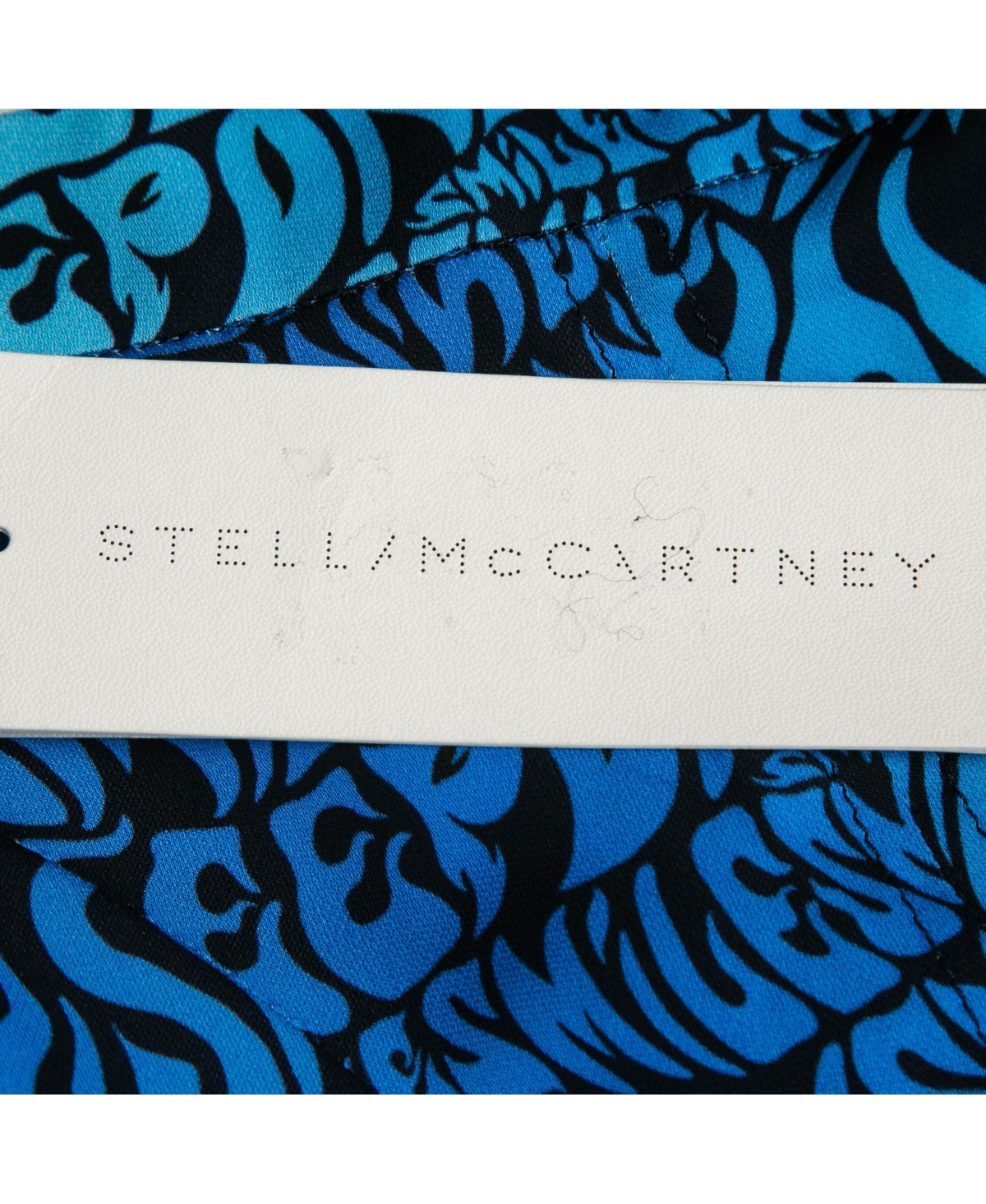 Pre-Owned Stella Mccartney Women's Blue Printed Crepe De Chine Midi Skirt