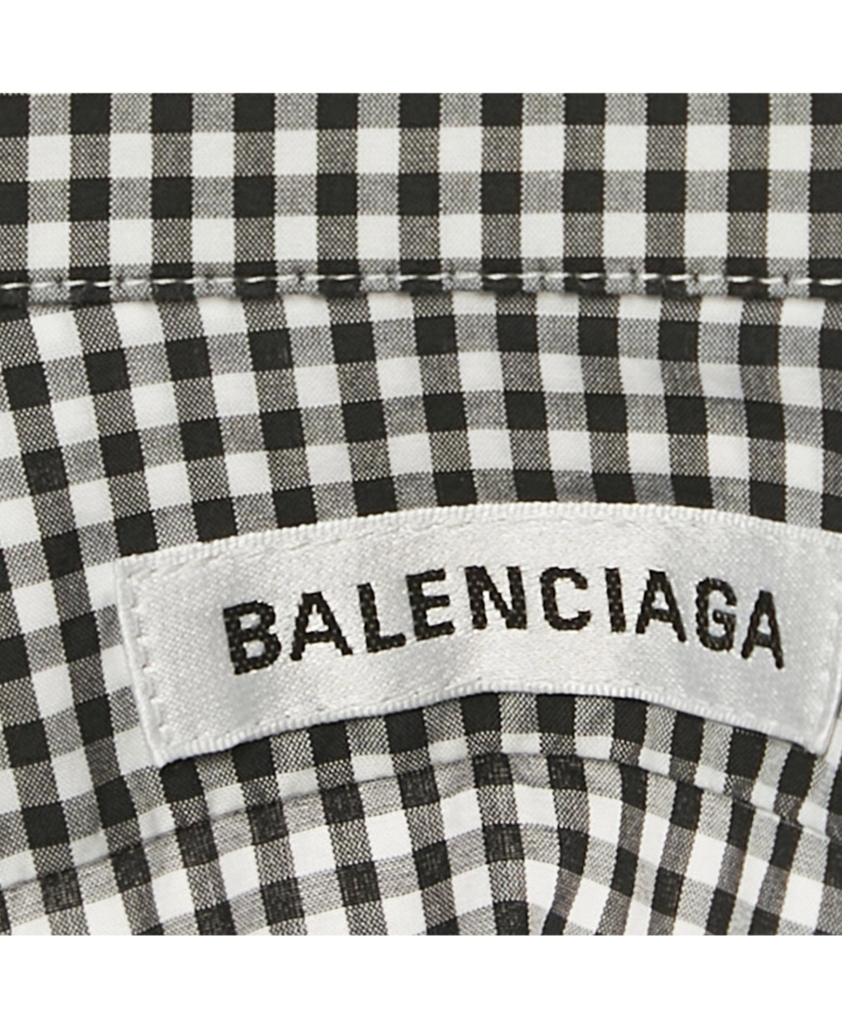 Pre-Owned Balenciaga Women's Monochrome Gingham Cotton Oversized Shirt