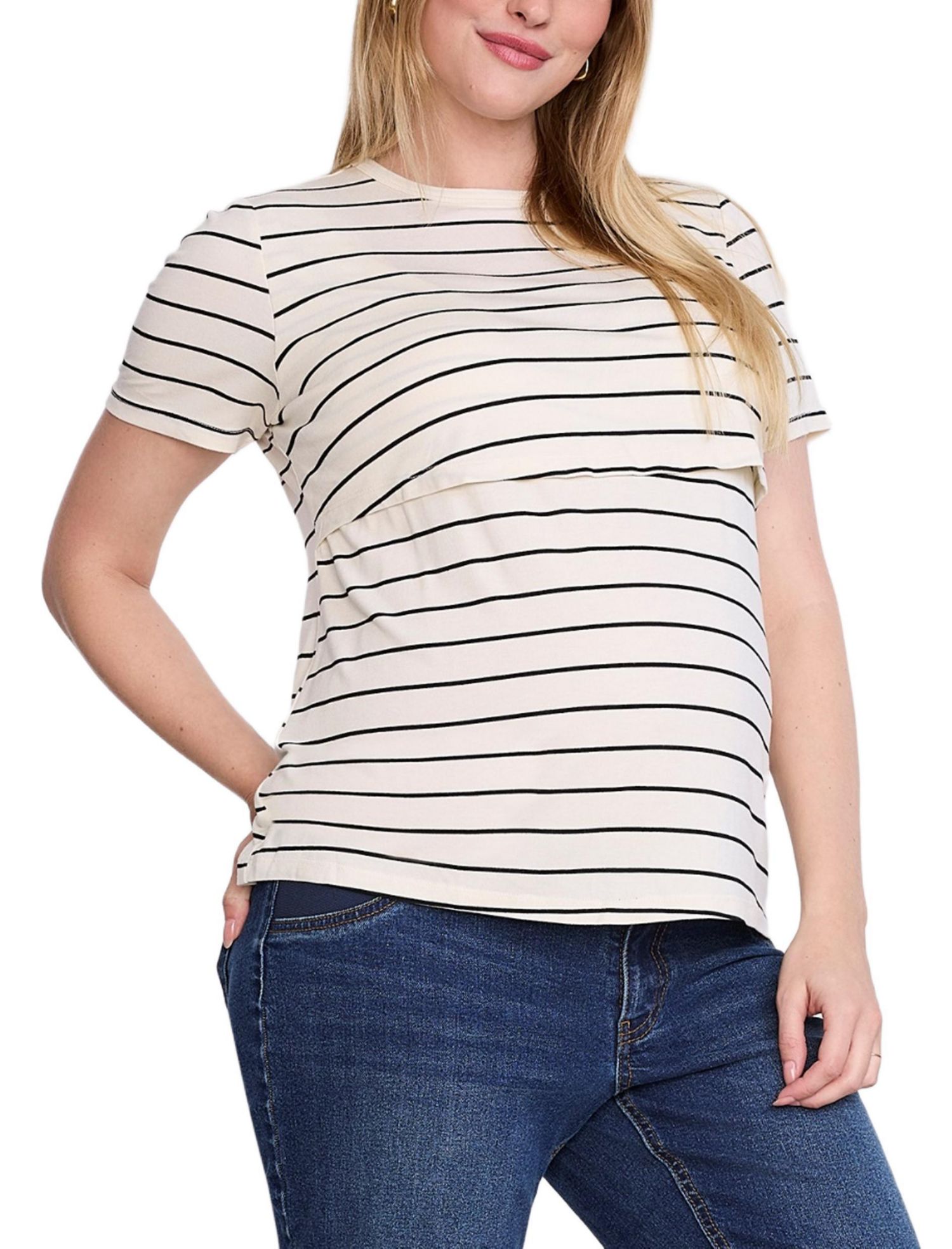 Women's Crewneck Short Sleeve Nursing Tee - Motherhood