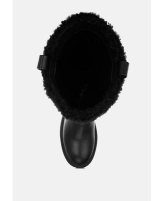 Womens Lapland Fur Detail Calf Length Boots