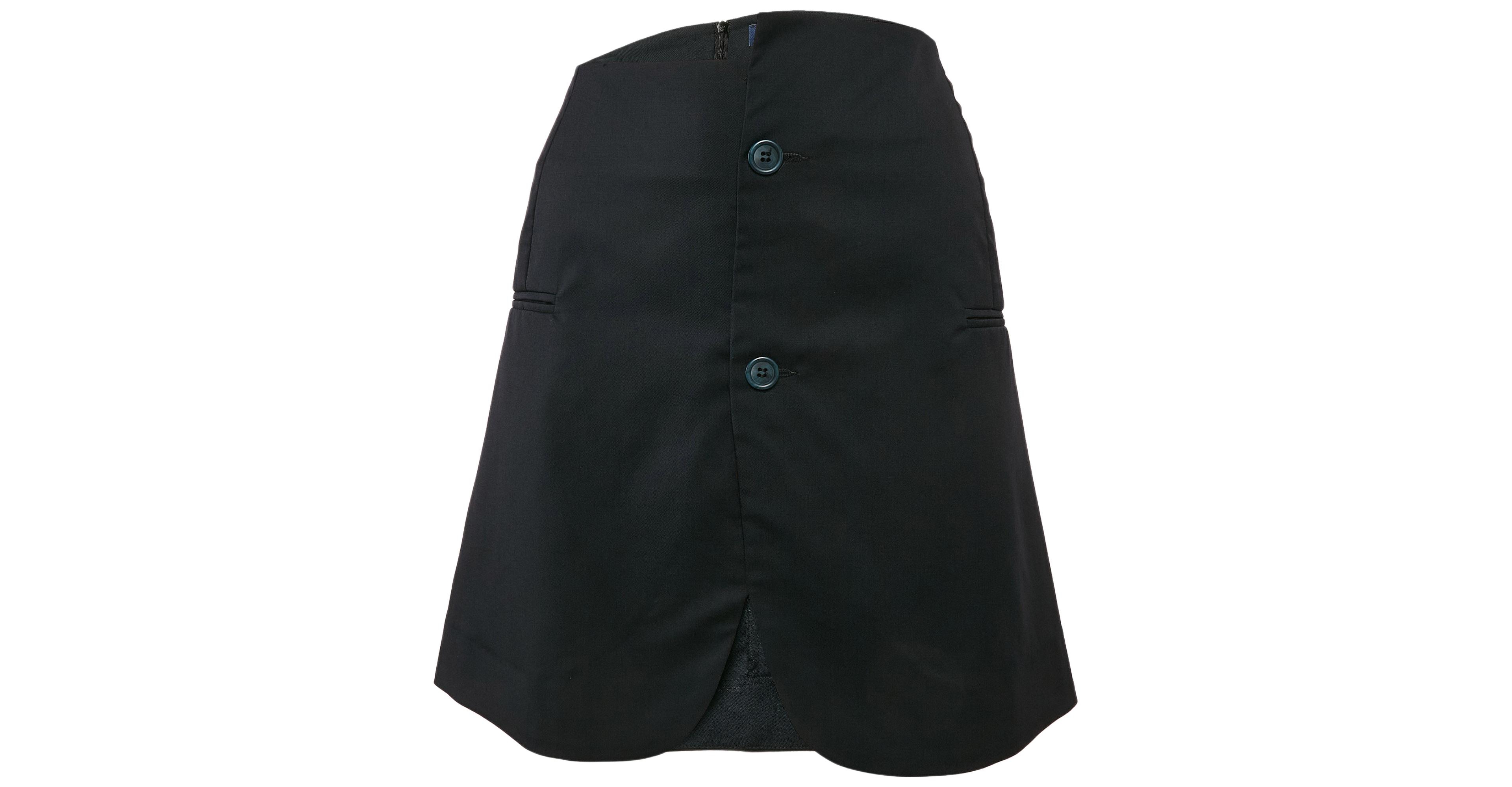 Pre-Owned Jacquemus Women's Navy Blue Gabardine Mini Skirt