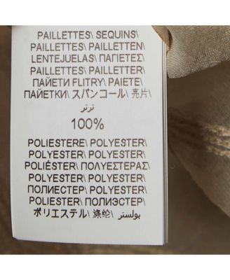 Women's Beige Argyle Sequined Silk Shirt